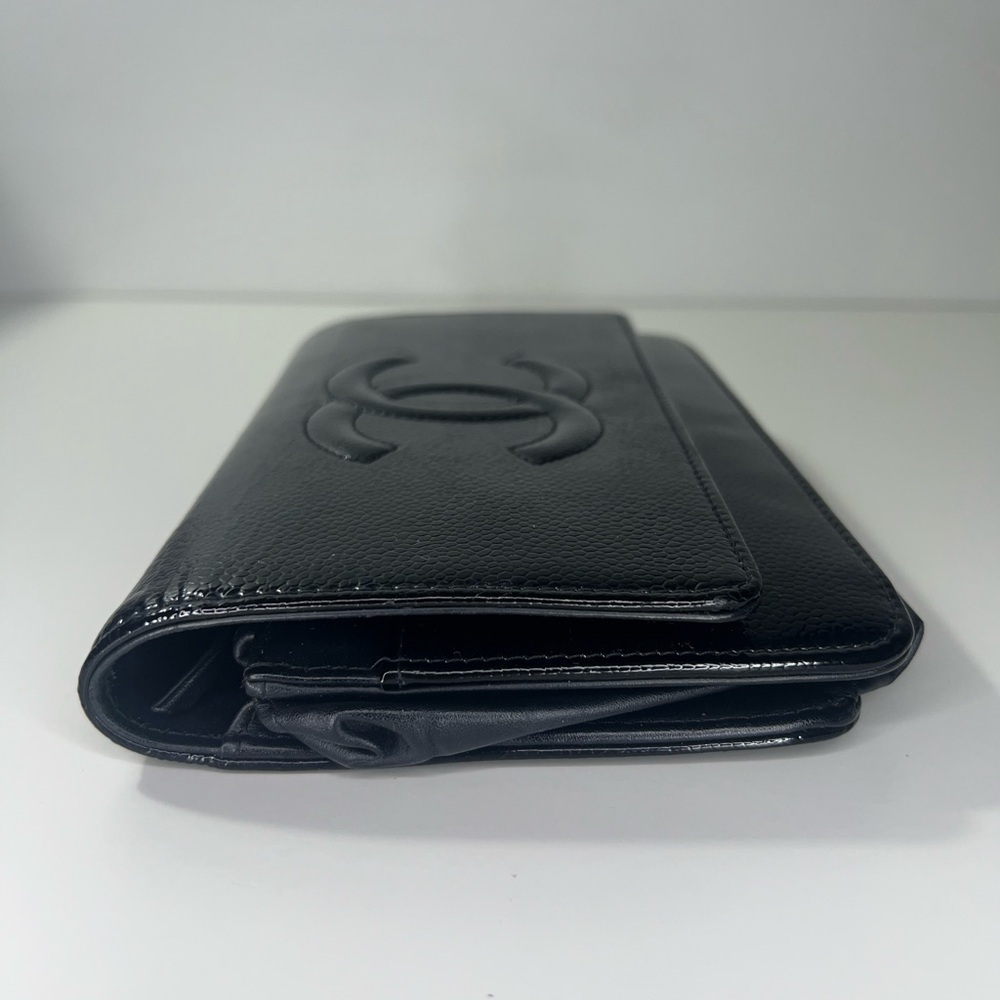 CHANEL | Black Patent Caviar Leather Wallet on Chain - Picture 7 of 13